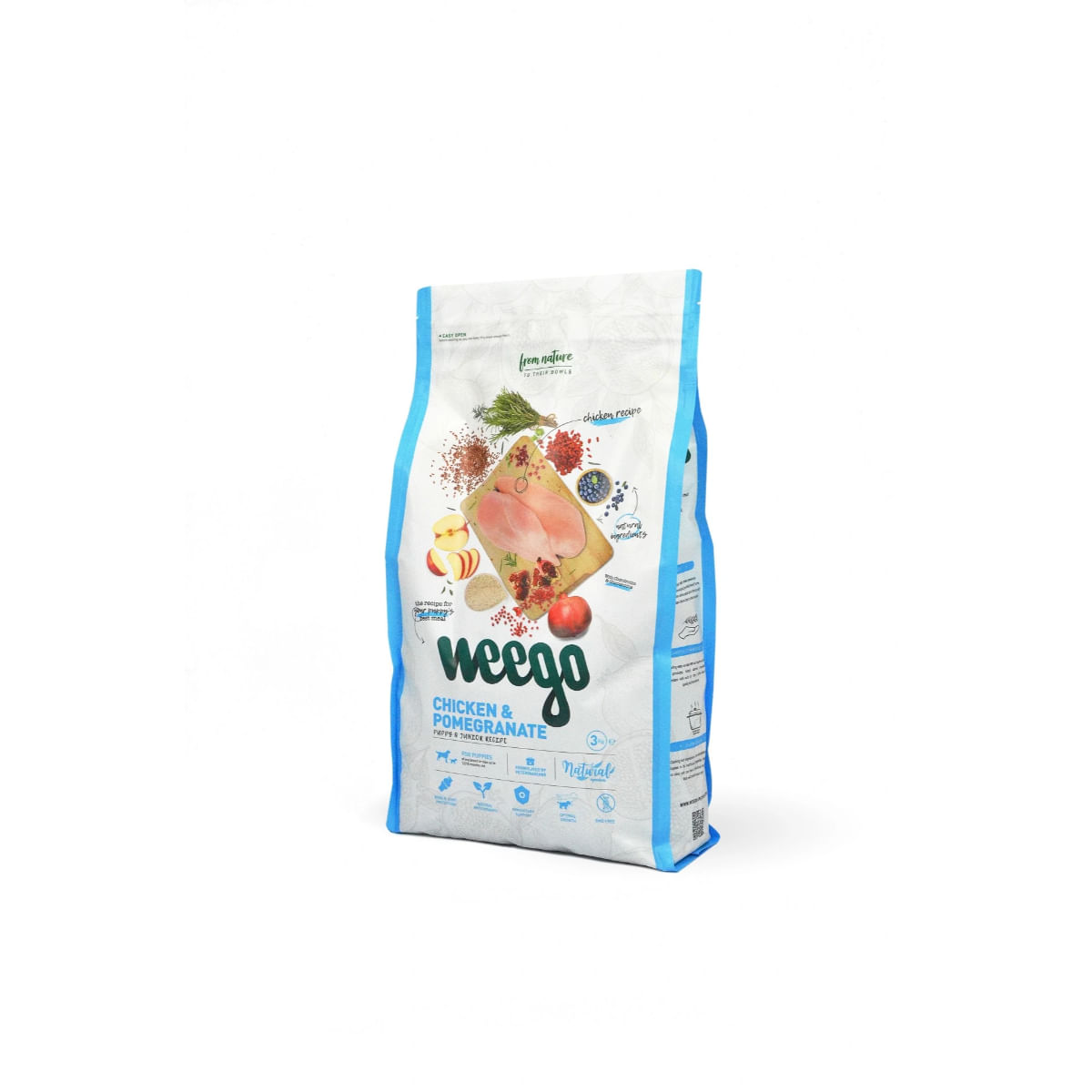WEEGO Puppy & Junior, XS-XL, Pui și Rodie, hrană uscată câini junior, 3kg - poza 2