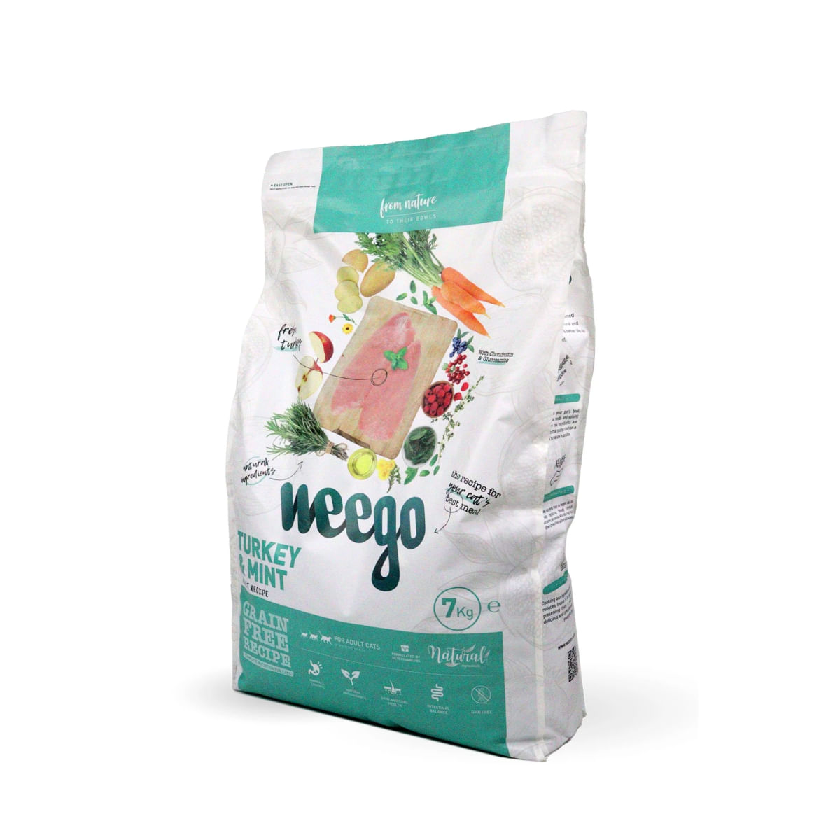 WEEGO Sterlised Senior & Light Recipe, Curcan și Mentă, hrană uscată fără cereale pisici sterilizate senior, obezitate, 7kg - poza 1