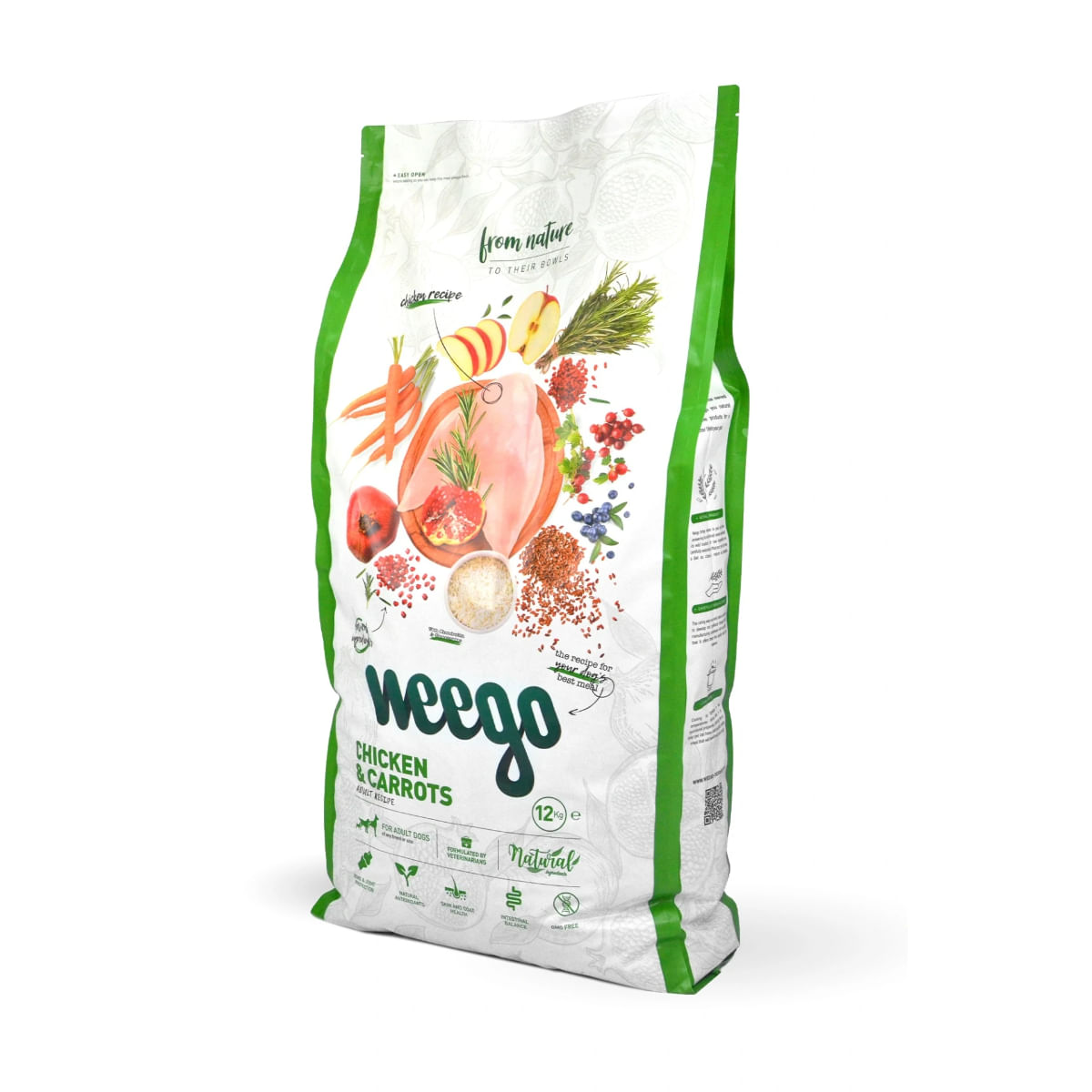 WEEGO, XS-XL, Pui și Morcov, hrană uscată câini, 12kg - poza 1
