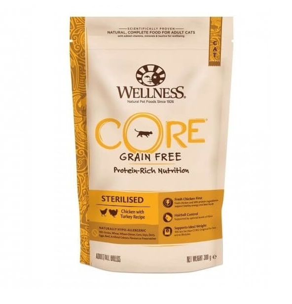 Wellness Core Dry Sterilised cu Pui si Curcan, 300 g - poza 2