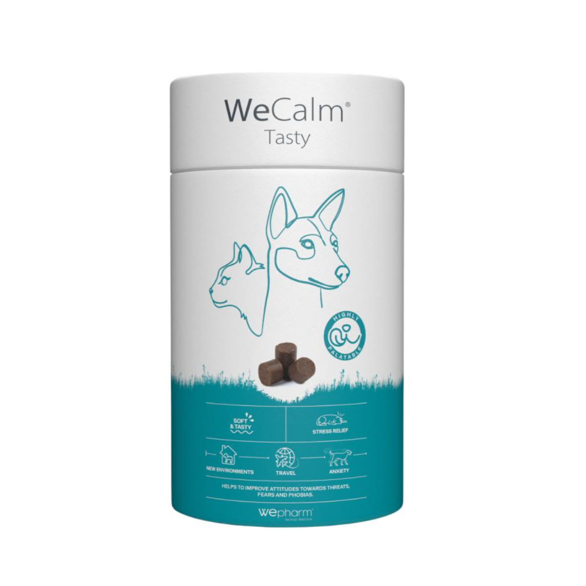 WEPHARM WeCalm Tasty, supliment sistem nervos & calmante câini, comprimate masticabile WEPHARM WeCalm Tasty, XS-XL, supliment sistem nervos & calmante câini, flacon, 30 comprimate masticabile - poza 2