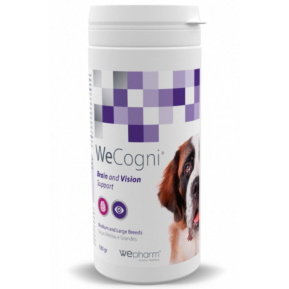 WEPHARM WeCogni, supliment sistem nervos & calmante, oftalmic câini senior, pudră WEPHARM WeCogni, XS-XL, supliment sistem nervos & calmante, oftalmic câini și pisici senior, flacon, 180g pudră - poza 2