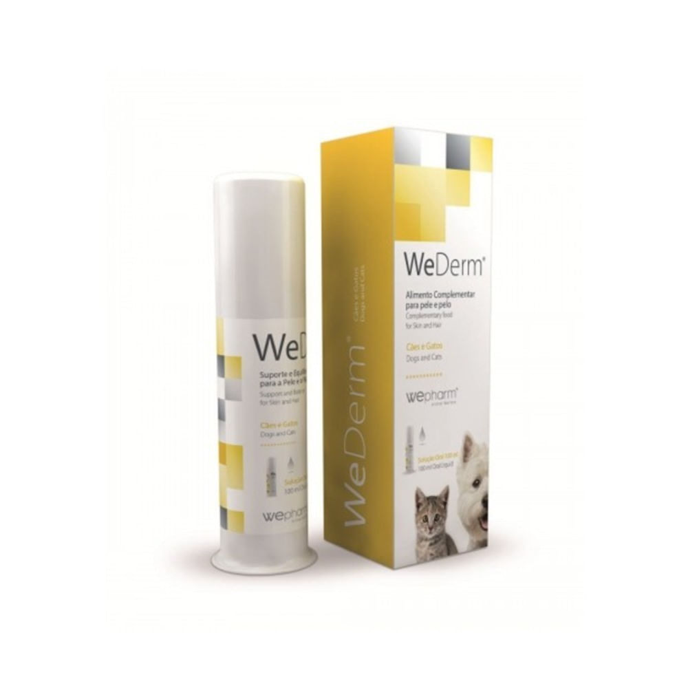WEPHARM WeDerm, supliment piele & blană câini, suspensie orală WEPHARM WeDerm, XS-XL, supliment piele & blană câini și pisici, flacon cu aplicator, 100ml suspensie orală - poza 2