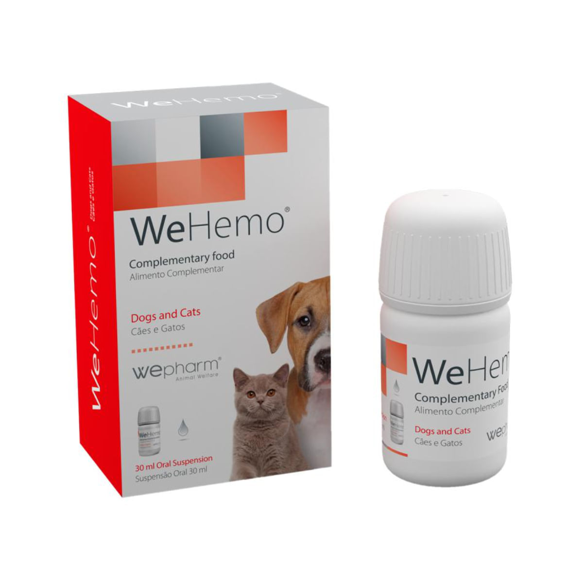 WEPHARM WeHemo, supliment sistem cardio-vascular câini, suspensie orală WEPHARM WeHemo, XS-XL, supliment sistem cardio-vascular câini și pisici, seringă gradată, 30ml suspensie orală - poza 1
