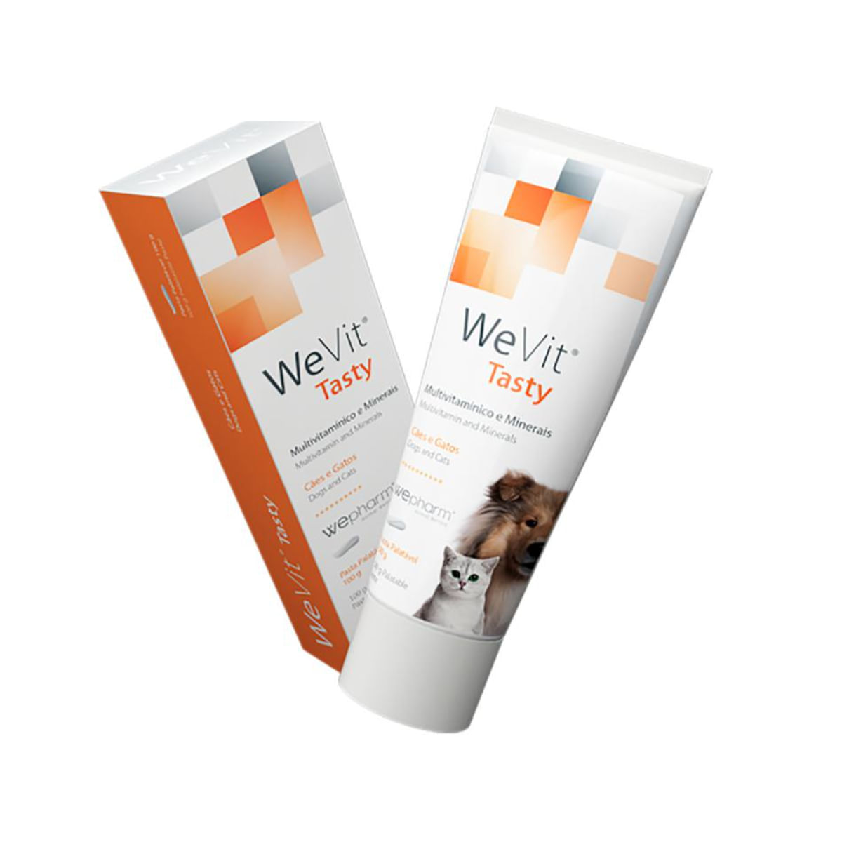 WEPHARM WeVit Tasty, supliment multivitamine câini, pastă orală WEPHARM WeVit Tasty, XS-XL, supliment multivitamine câini și pisici, flacon, 100g pastă orală - poza 1