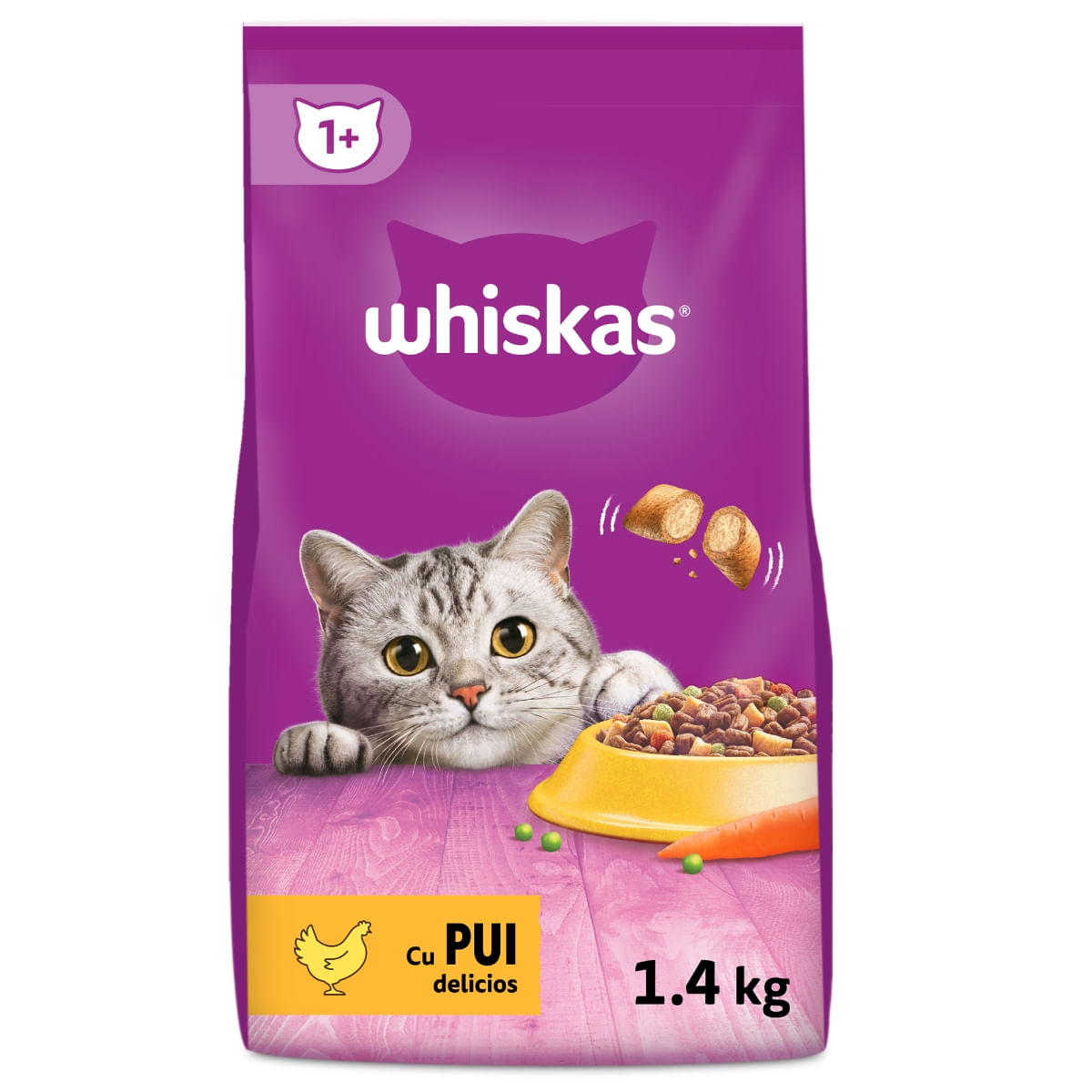 WHISKAS Adult, Pui, hrană uscată pisici, 1.4kg - poza 1