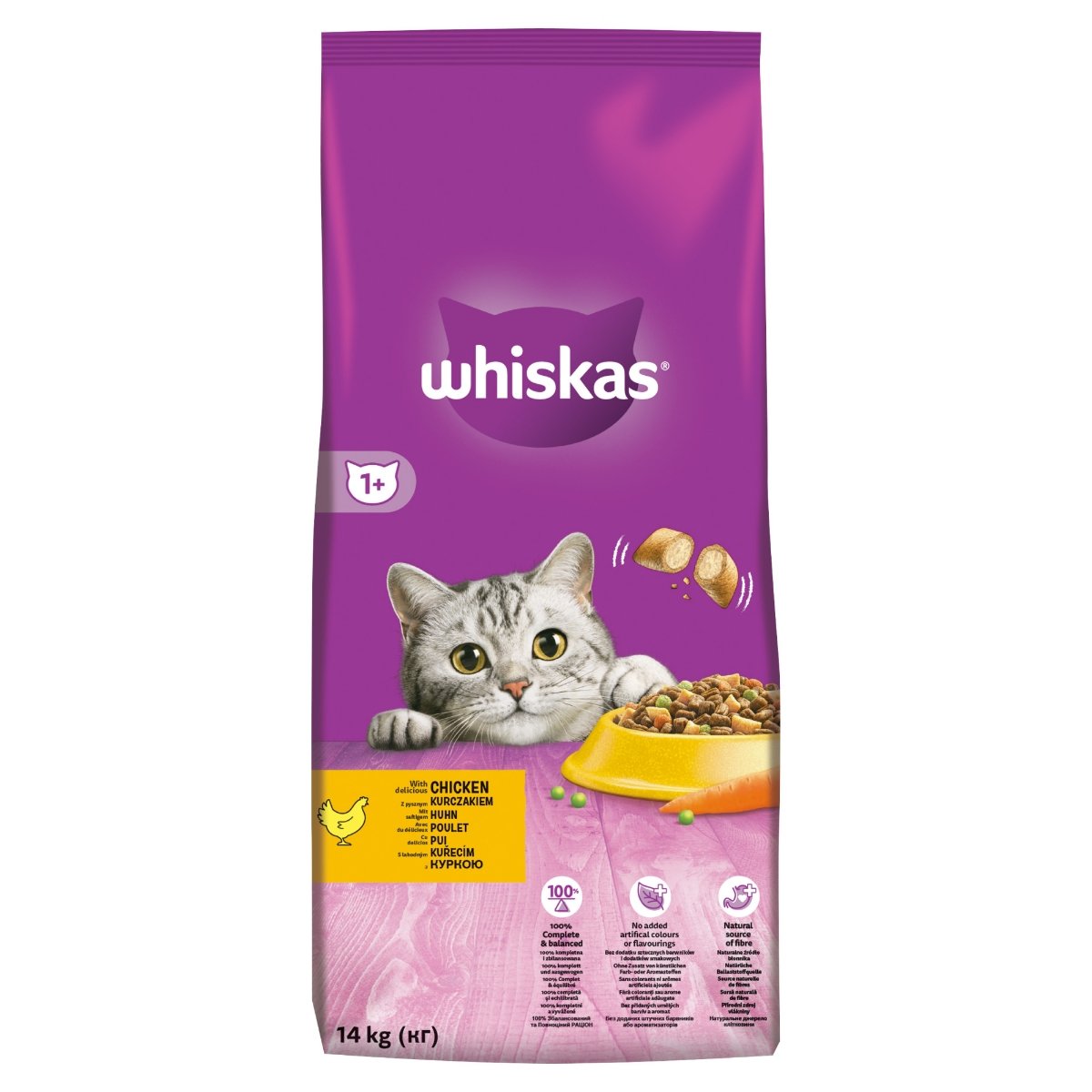 WHISKAS Adult, Pui, hrană uscată pisici, 14kg - poza 5