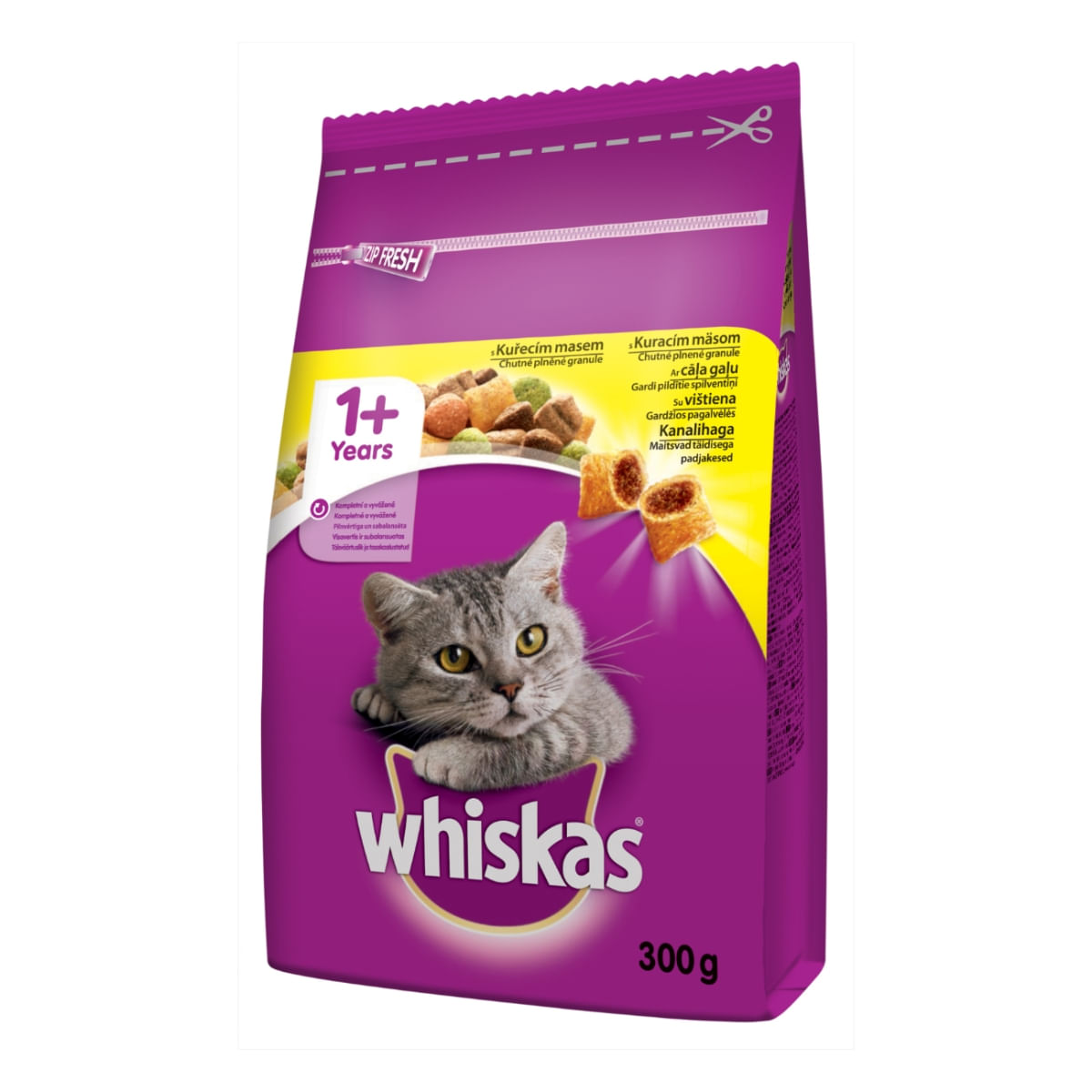 WHISKAS Adult, Pui, hrană uscată pisici, 300g - poza 1