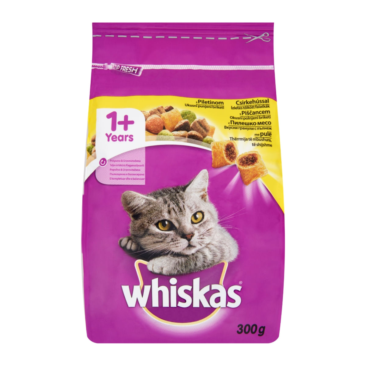 WHISKAS Adult, Pui, hrană uscată pisici, 300g - poza 3