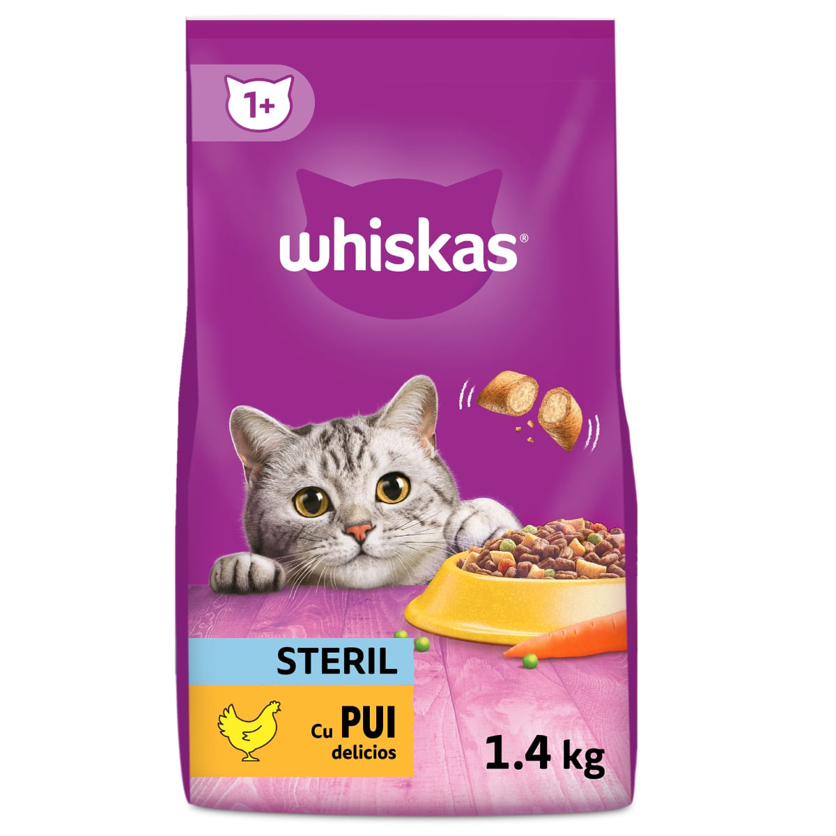 WHISKAS Adult Sterile, Pui, hrană uscată pisici sterilizate, 1.4kg - poza 3
