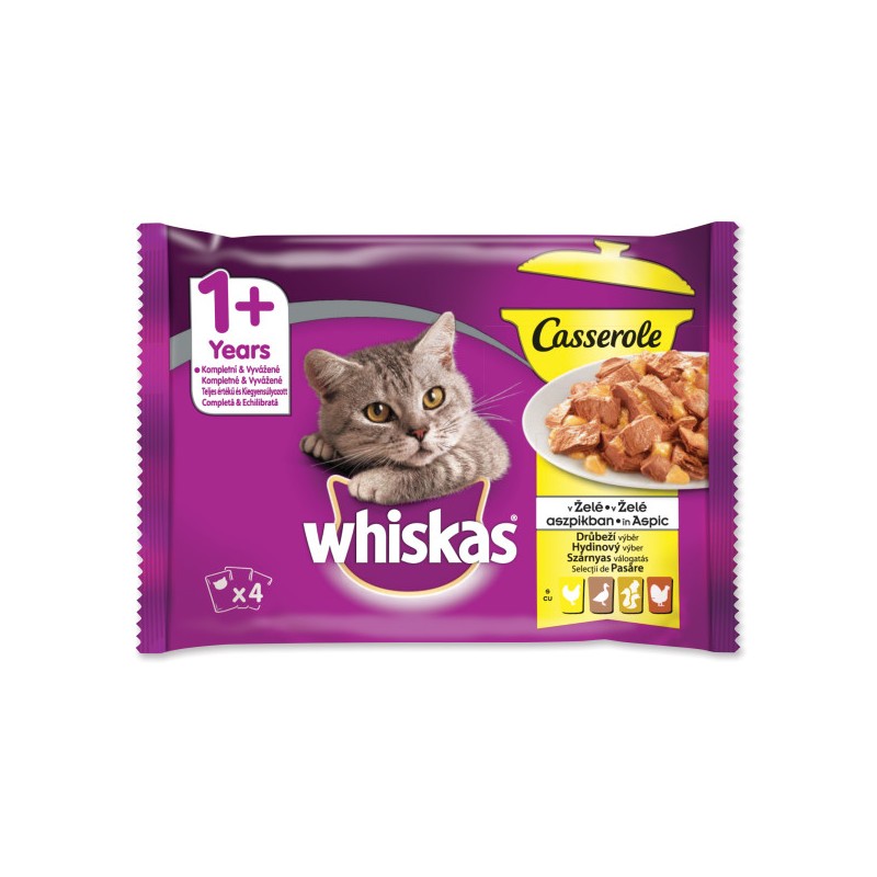 Whiskas hrana umeda pisici adulte, selectii de pasare in aspic 4x85g