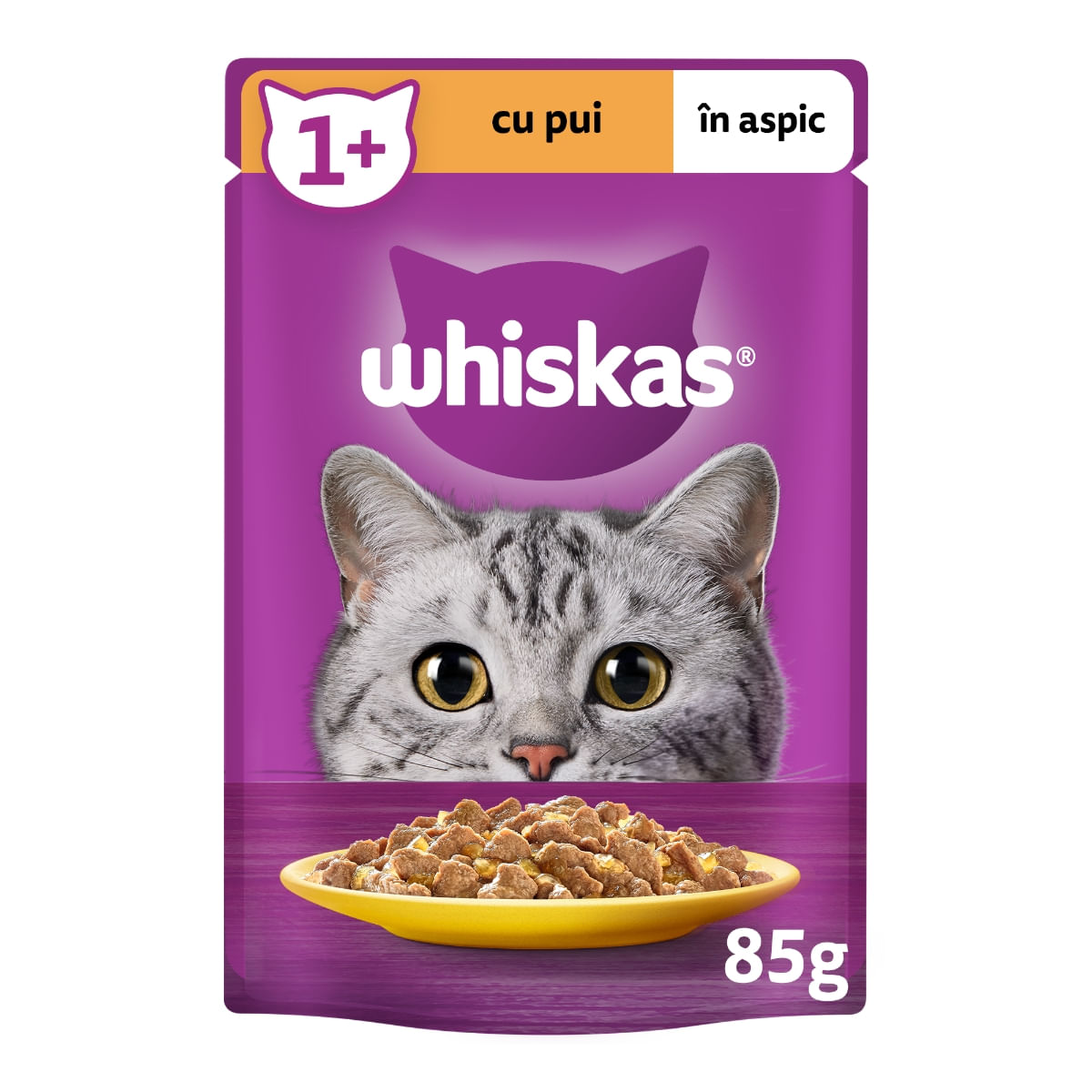 WHISKAS, Pui, plic hrană umedă pisici, (în aspic), 85g - poza 1