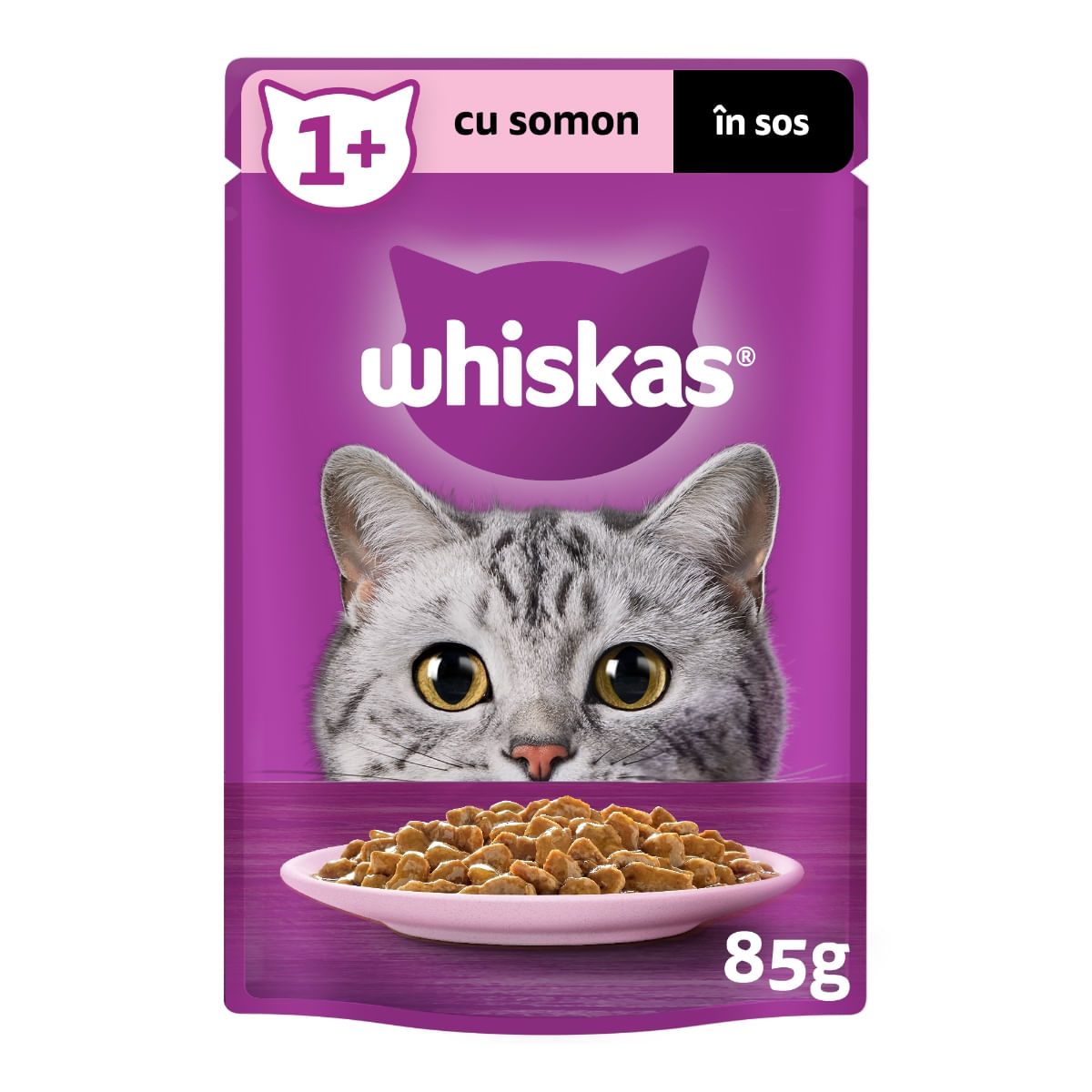 WHISKAS, Somon, plic hrană umedă pisici, (în sos), 85g - poza 1