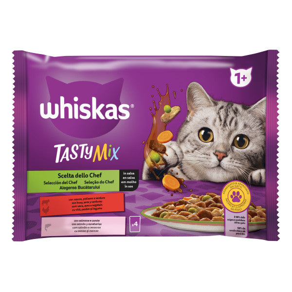 Whiskas Tasty Mix Chef's choice hrana umeda pentru pisici adulte 4x85g