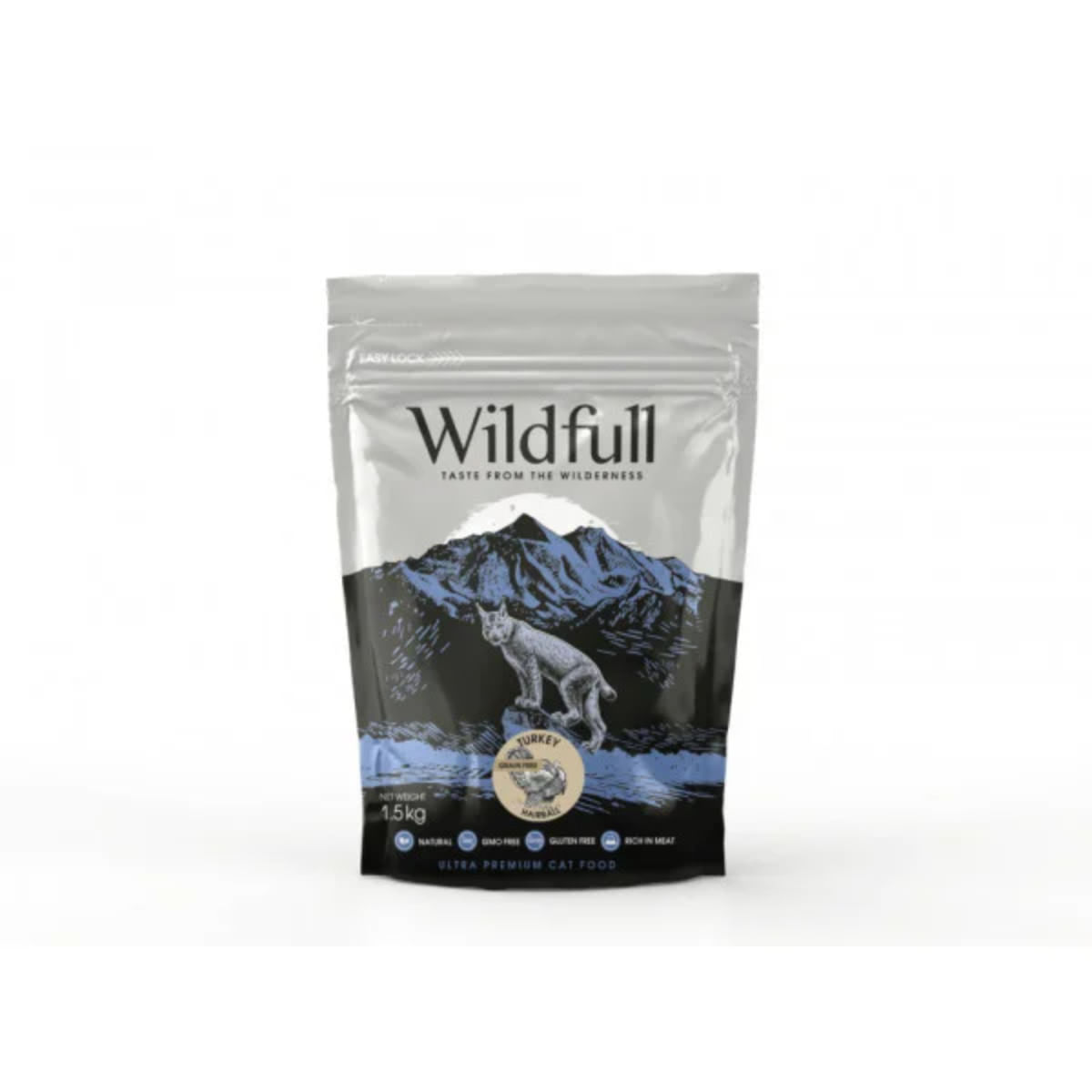 WILDFULL Hairball, Curcan, hrană uscată fără cereale pisici, limitarea ghemurilor de blană, 1.5kg - poza 2