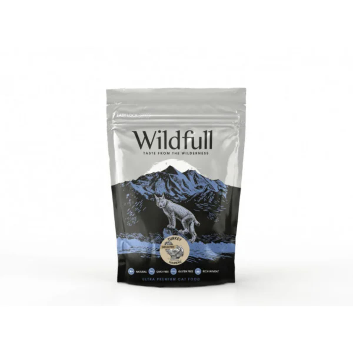 WILDFULL Hairball, Curcan, hrană uscată fără cereale pisici, limitarea ghemurilor de blană, 400g - poza 2