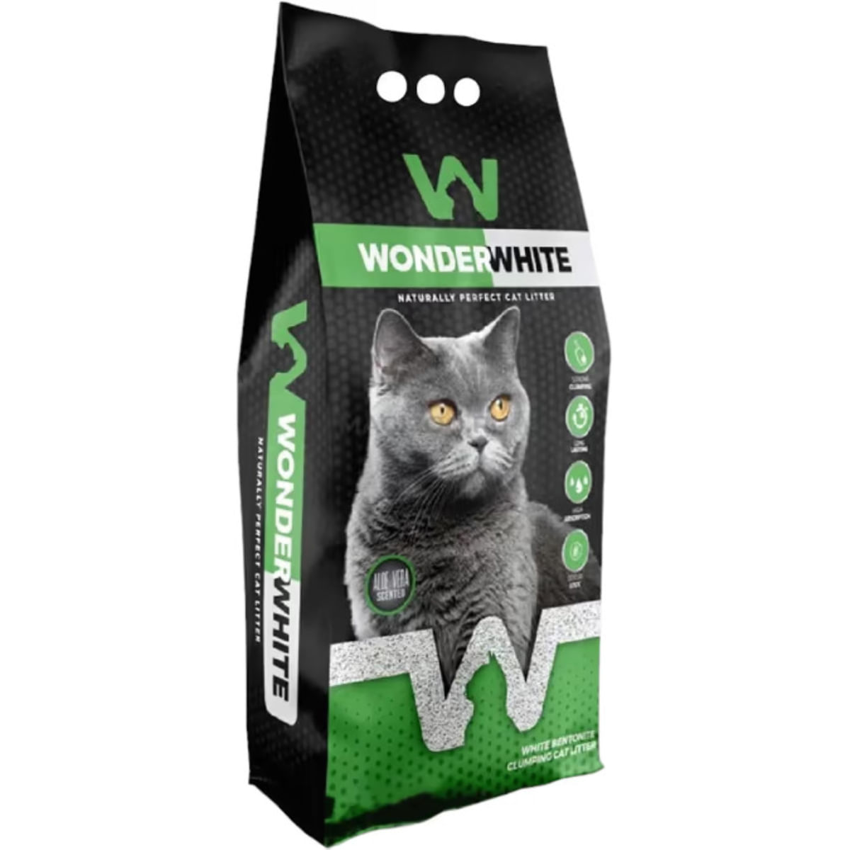 WONDERWHITE, Aloe Vera, așternut igienic pisici, granule, bentonită, aglomerant, fără praf, 15.3kg - poza 2