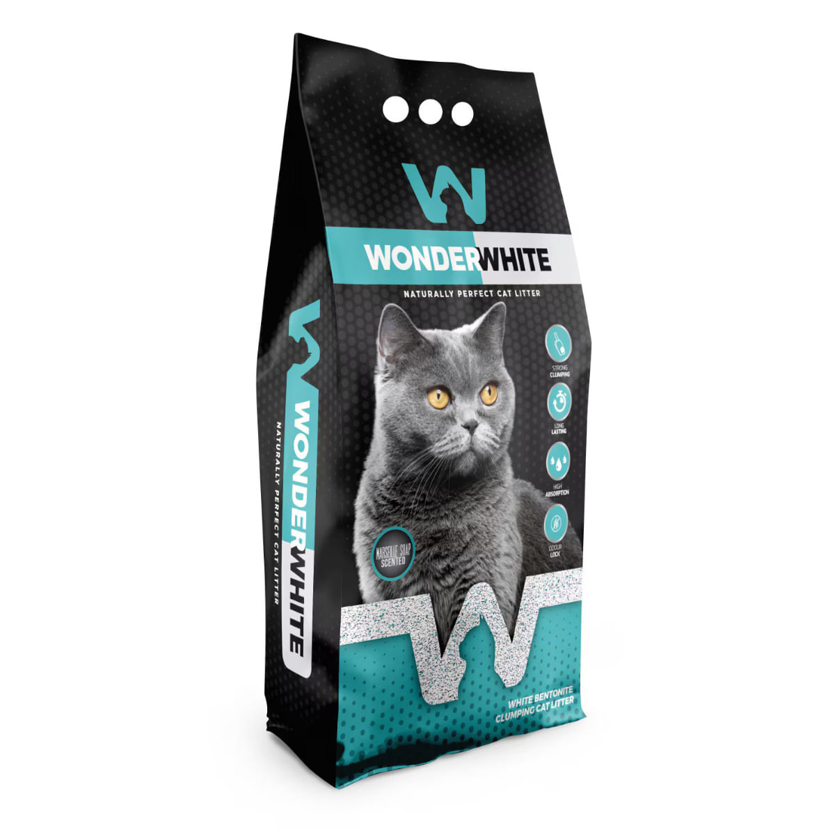 WONDERWHITE, săpun Marsilia, așternut igienic pisici, granule, bentonită, aglomerant, fără praf, 15.3kg - poza 2