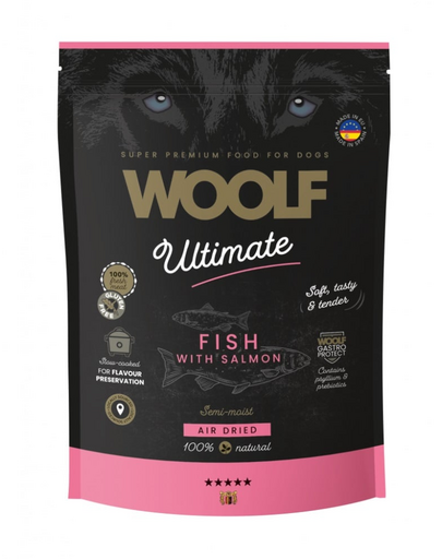 WOOLF Ultimate Soft Adult Dog pește cu somon 1 kg hrană semi-umedă fără cereale pentru câini adulți