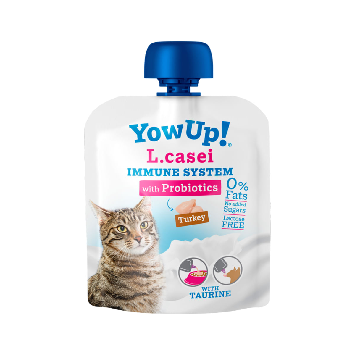 YOWUP! L Casei, Curcan, recompense funcționale pisici, sistem imunitar, sistem digestiv, (topping), 85g - poza 2