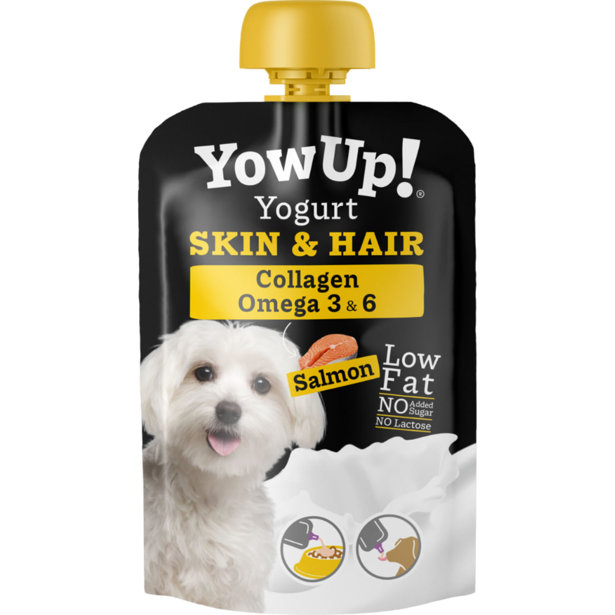 YOWUP! Yogurt Hair & Skin, XS-XL, Somon, recompense funcționale câini, piele & blană, (topping), 115g - poza 1