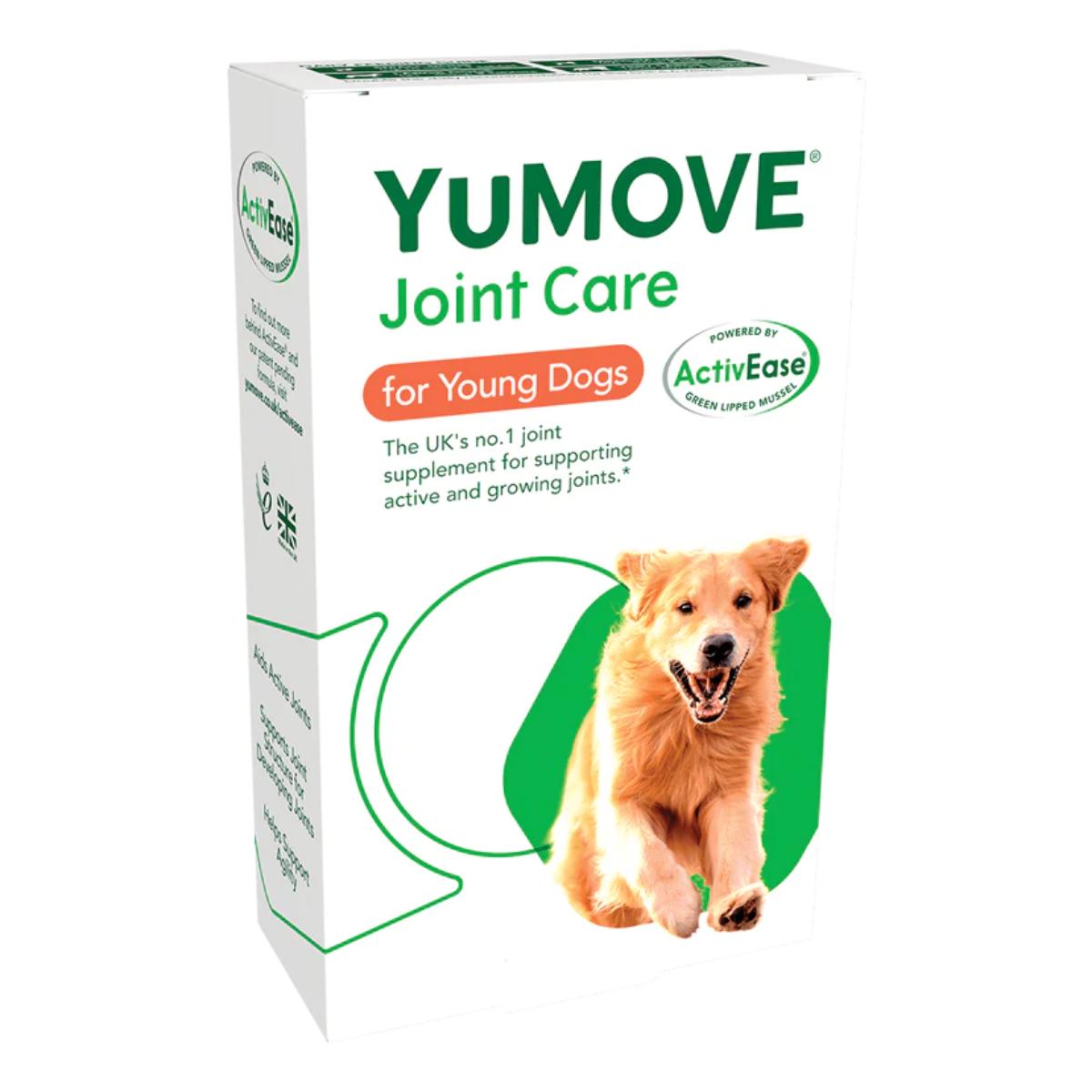 YuMOVE Joint Care for Young Dogs, XS-XL, supliment sistem articular câini junior & adult, cutie, 60 comprimate - poza 2