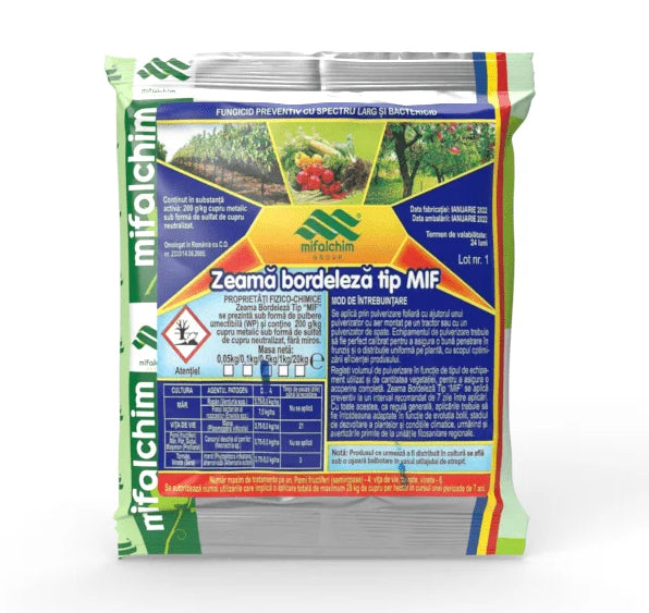 Zeama bordeleza tip MIF cu rol bactericid si fungicid, 500g 500g