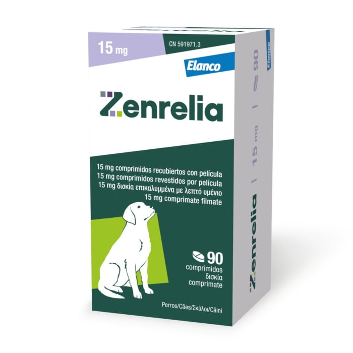 ZENRELIA, Supliment destinat cainilor predispusi la reactii alergice cutanate, 15 mg - 30 tablete