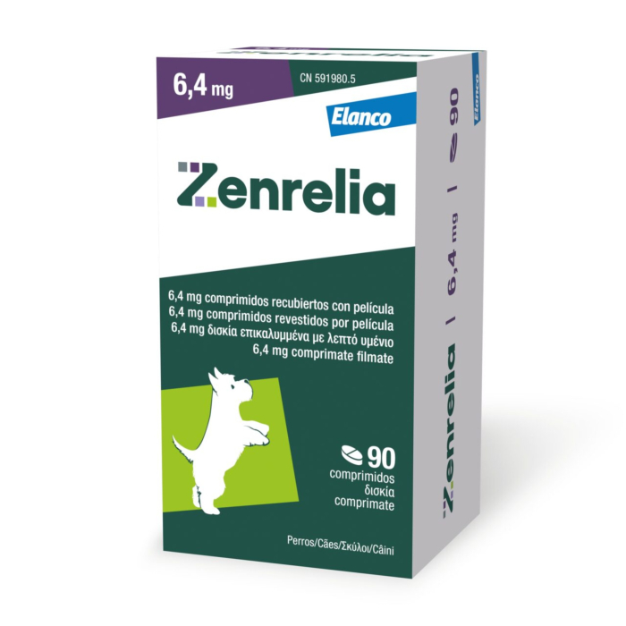 ZENRELIA, Supliment destinat cainilor predispusi la reactii alergice cutanate, 6.4 mg - 90 tablete
