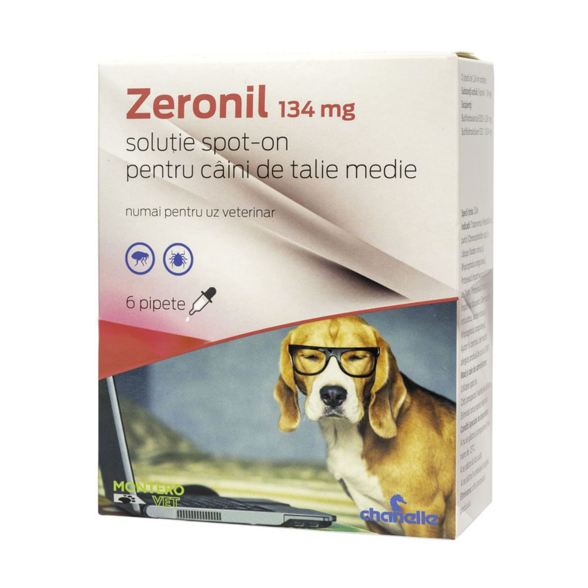 ZERONIL, deparazitare externă câini, pipete ZERONIL, deparazitare externă câini, S-M(10 - 20kg), pipete, 134mg x 6buc - poza 1