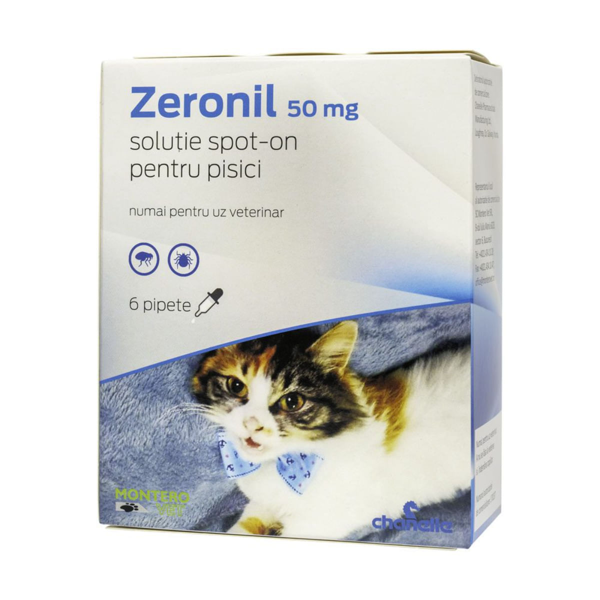 ZERONIL, deparazitare externă pisici, pipete, 50mg x 6buc - poza 2