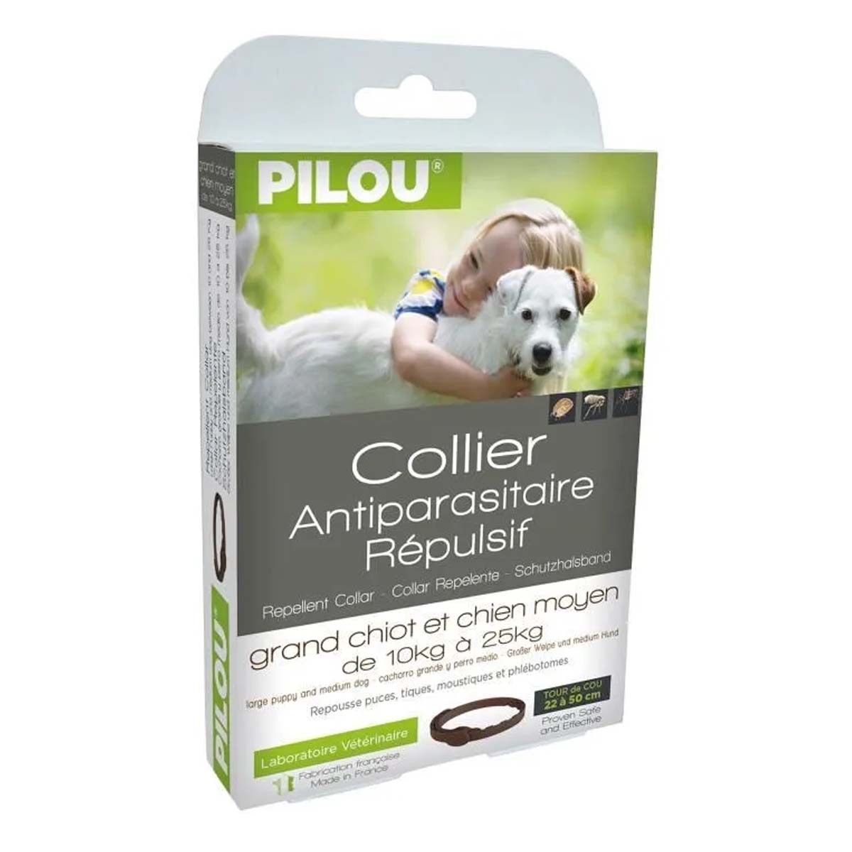 Zgarda Antiparazitara Pilou Caine Talie Medie, 60 cm - poza 1