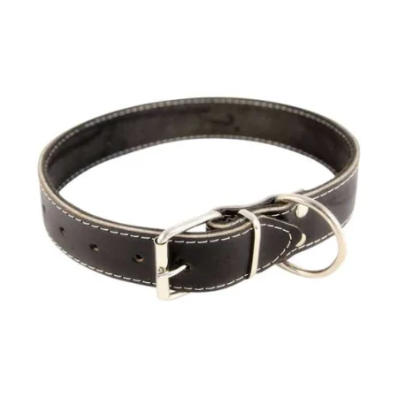 Zgarda din piele pentru caini Nr. 5 Petro Neagra 3,9 x 65 cm