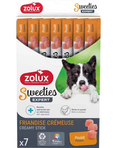 ZOLUX Gustare cremoasă pentru câini SWEETIES cu pui 7x14g
